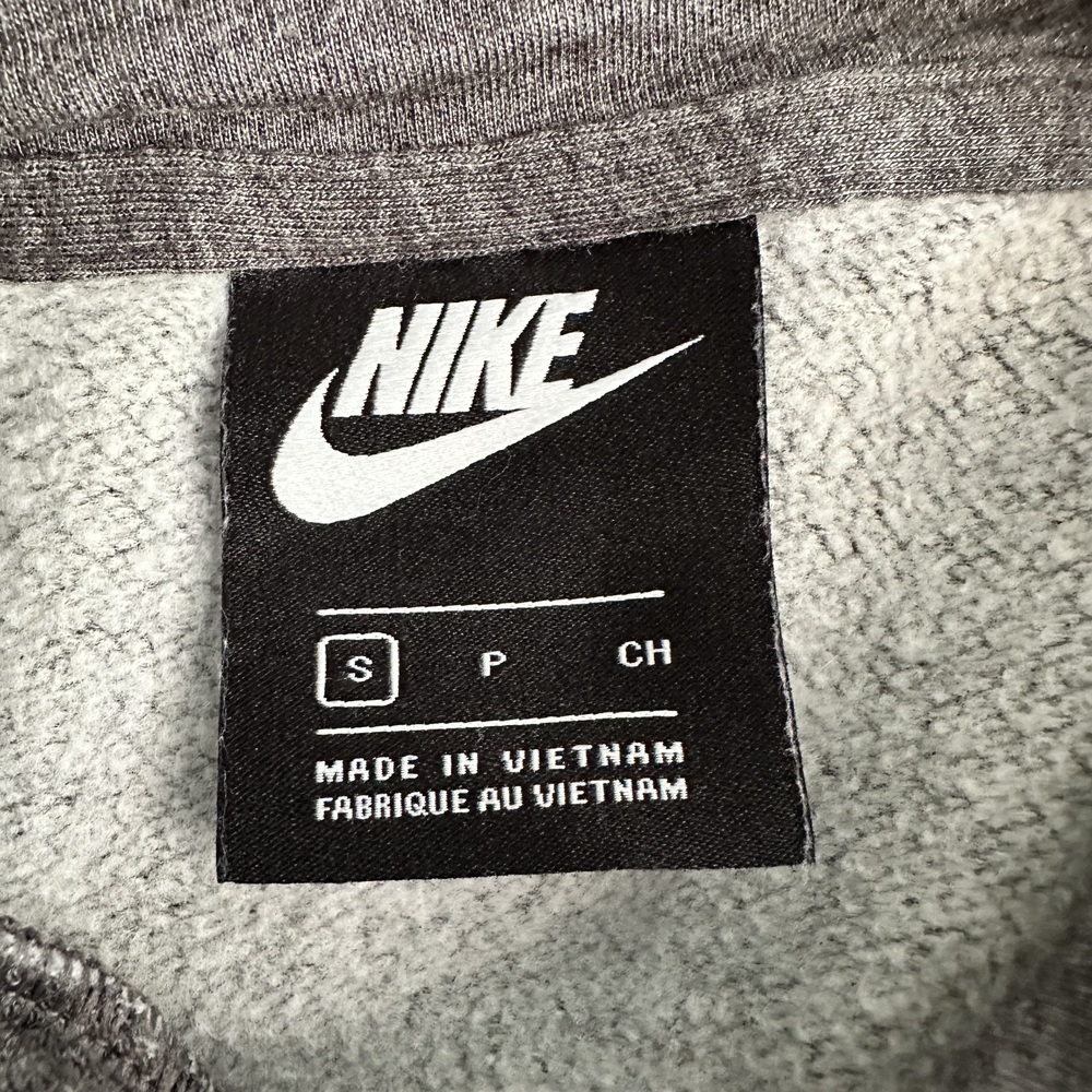 Nike S Collegiate Pink & Gray Pullover Hoodie Striped Hem Cuffs - Picture 3 of 10